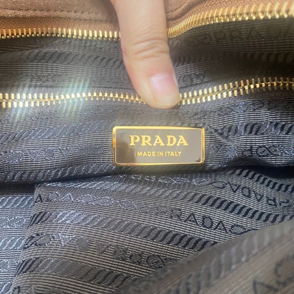 Brown Prada Suede Designer Handbag - Picture 6 of 7